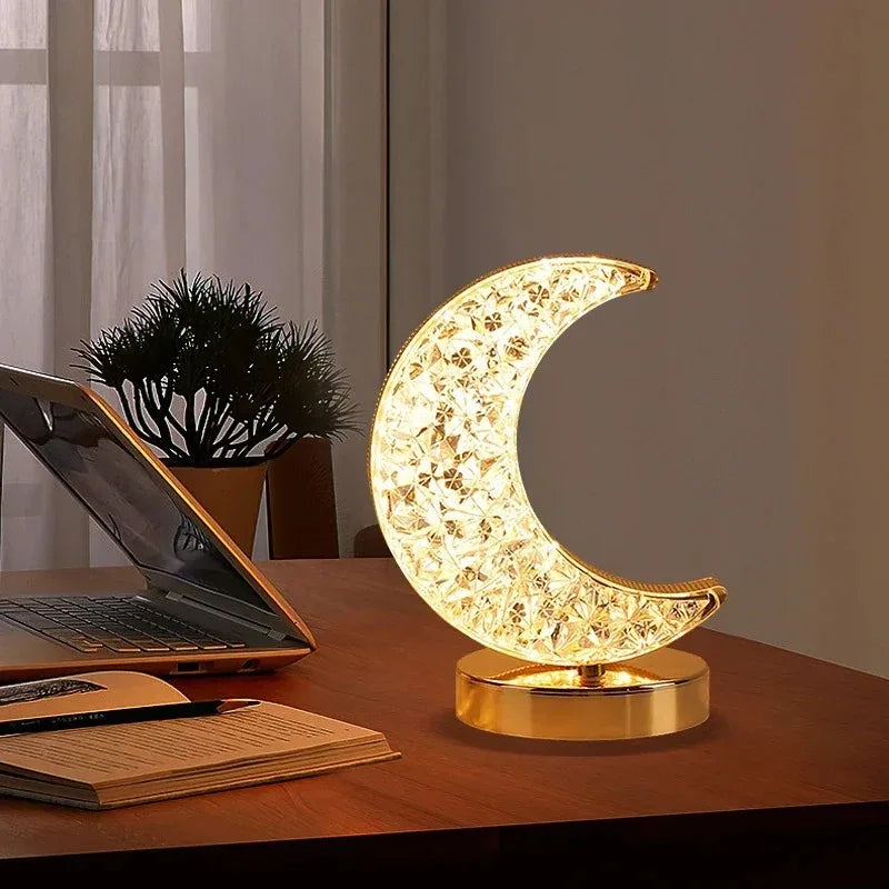 Stellora 3D Crystal LED Night Light Touch Dimming Lamp