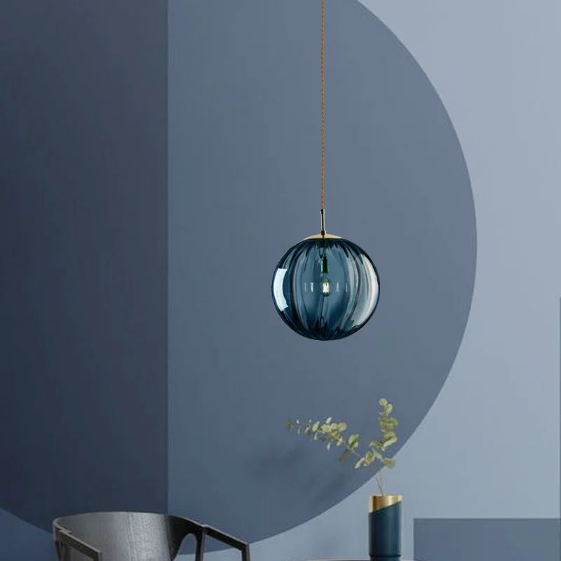 Middleham Glass Globe Pendant Light Hand Blown Nordic Style