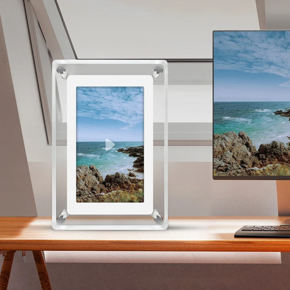 ClearFrame Acrylic Digital Photo Frame 5 Inch Rechargeable