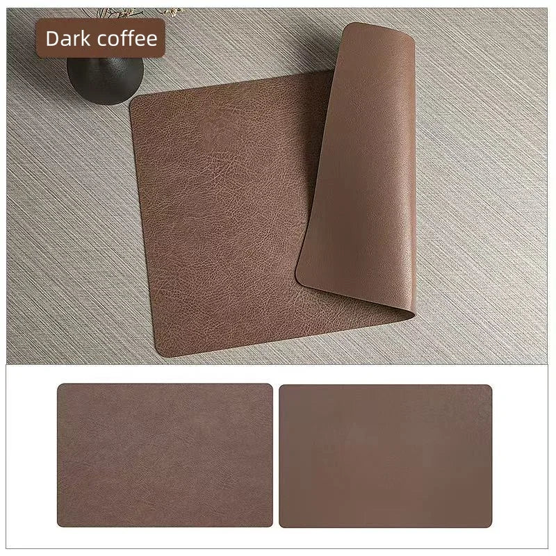 DuoMat Double Sided Faux Leather Placemats Heat Resistant