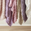 Kingsand Ruched Faux Fur Throw Blanket Double Sided