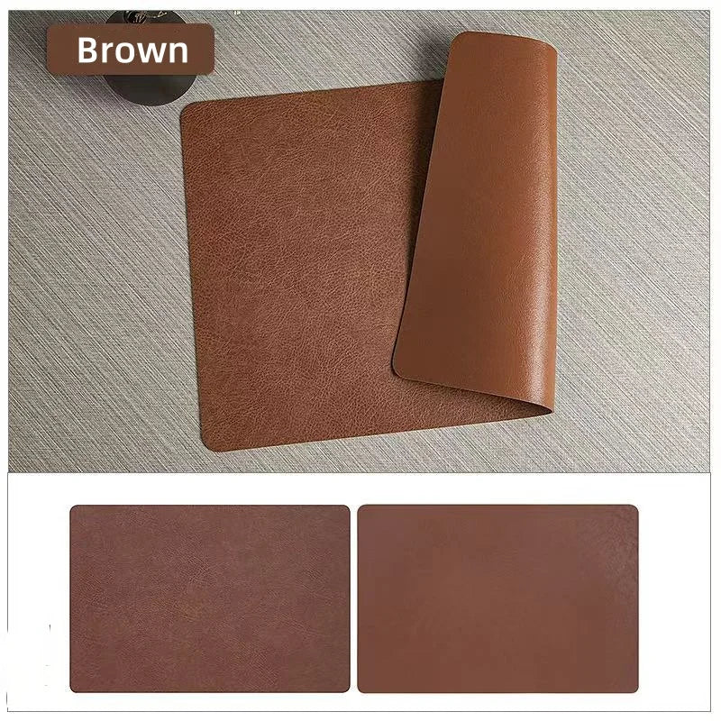 DuoMat Double Sided Faux Leather Placemats Heat Resistant