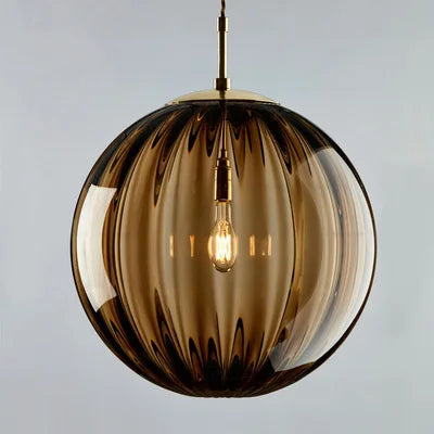 Middleham Glass Globe Pendant Light Hand Blown Nordic Style