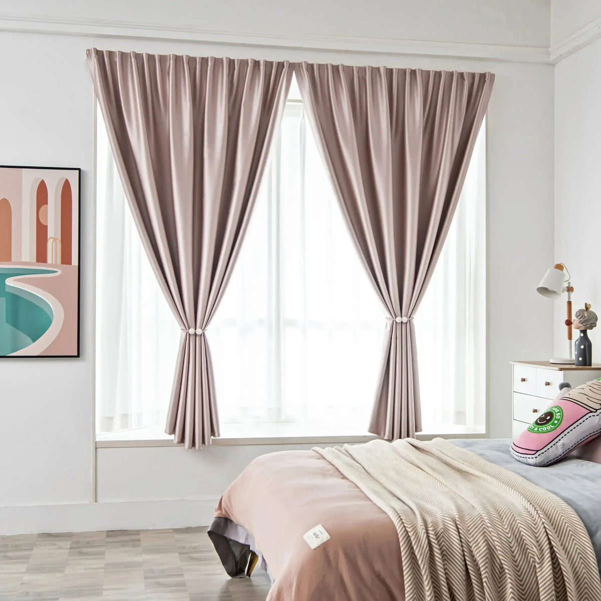Keld Full Blackout Curtain Velcro Punch Free Sun Shield