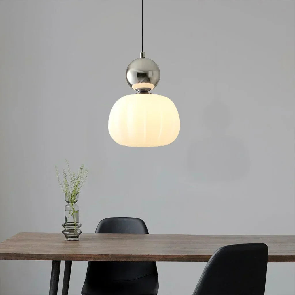 Hardraw Pumpkin Glass Pendant Light Adjustable Drop