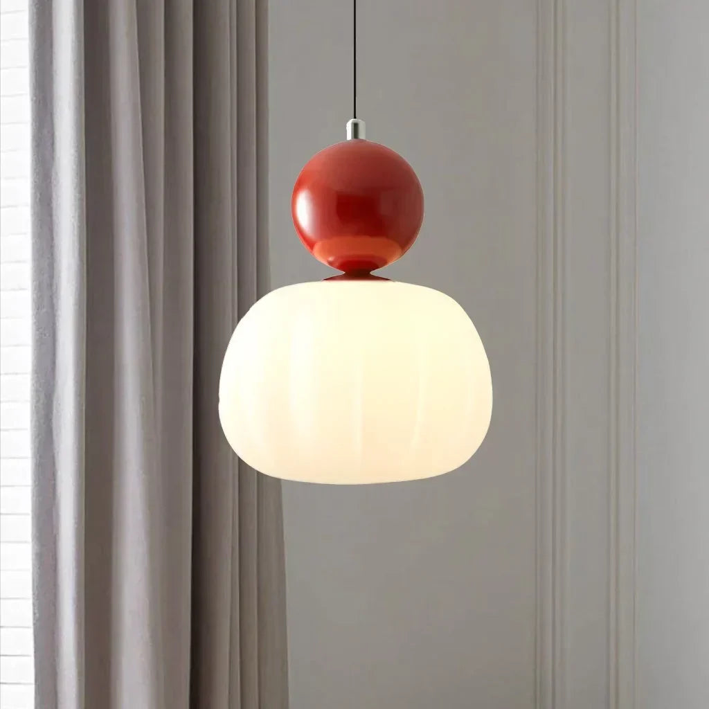 Hardraw Pumpkin Glass Pendant Light Adjustable Drop