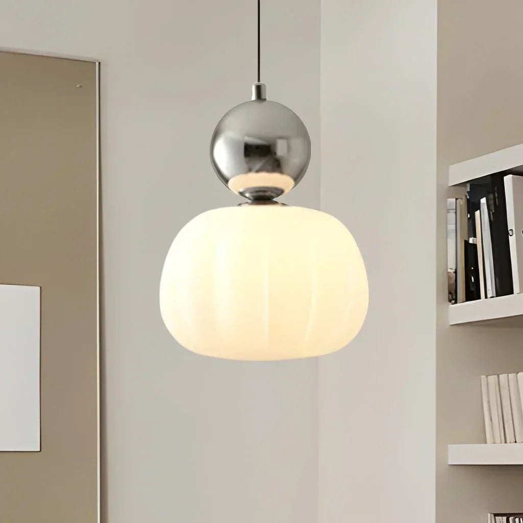 Hardraw Pumpkin Glass Pendant Light Adjustable Drop