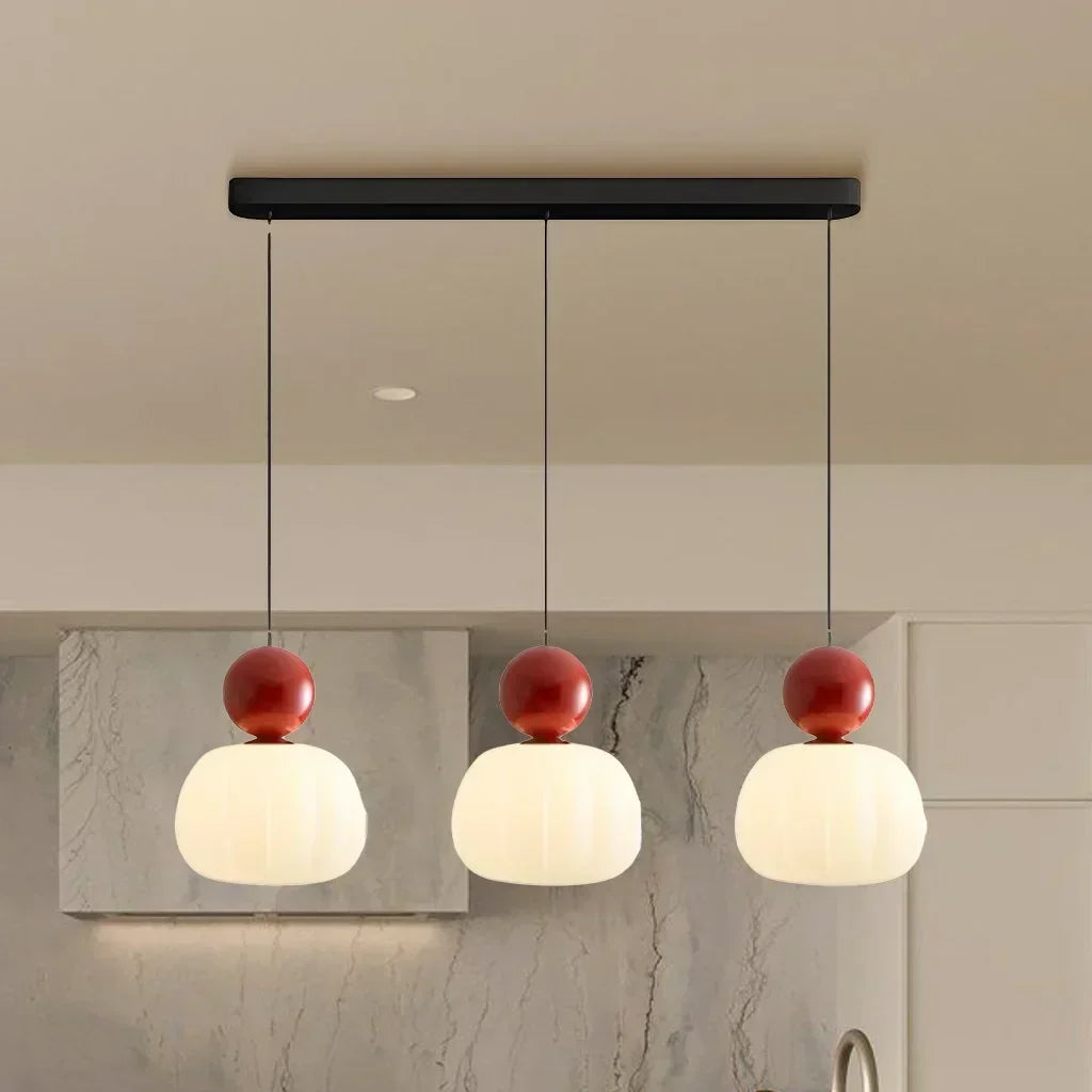 Hardraw Pumpkin Glass Pendant Light Adjustable Drop