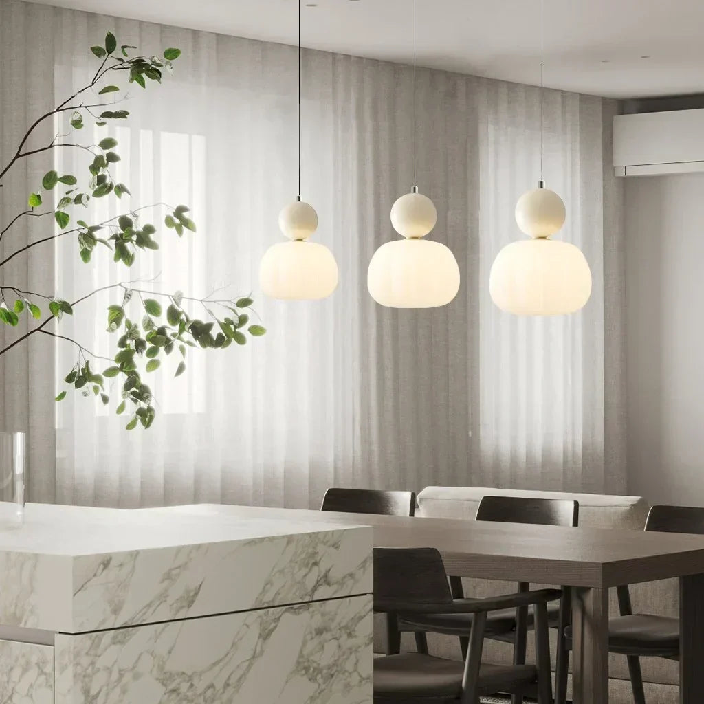 Hardraw Pumpkin Glass Pendant Light Adjustable Drop