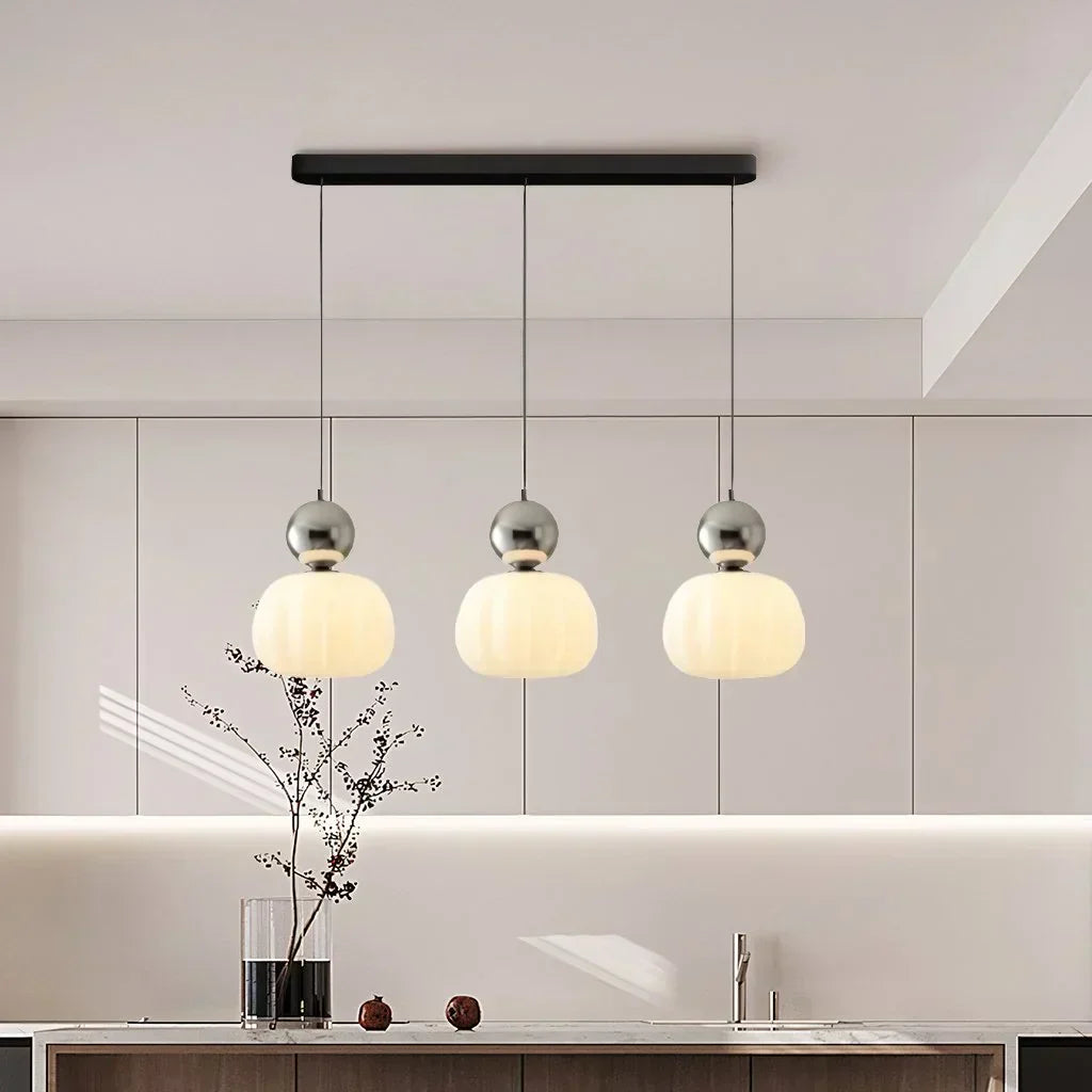 Hardraw Pumpkin Glass Pendant Light Adjustable Drop
