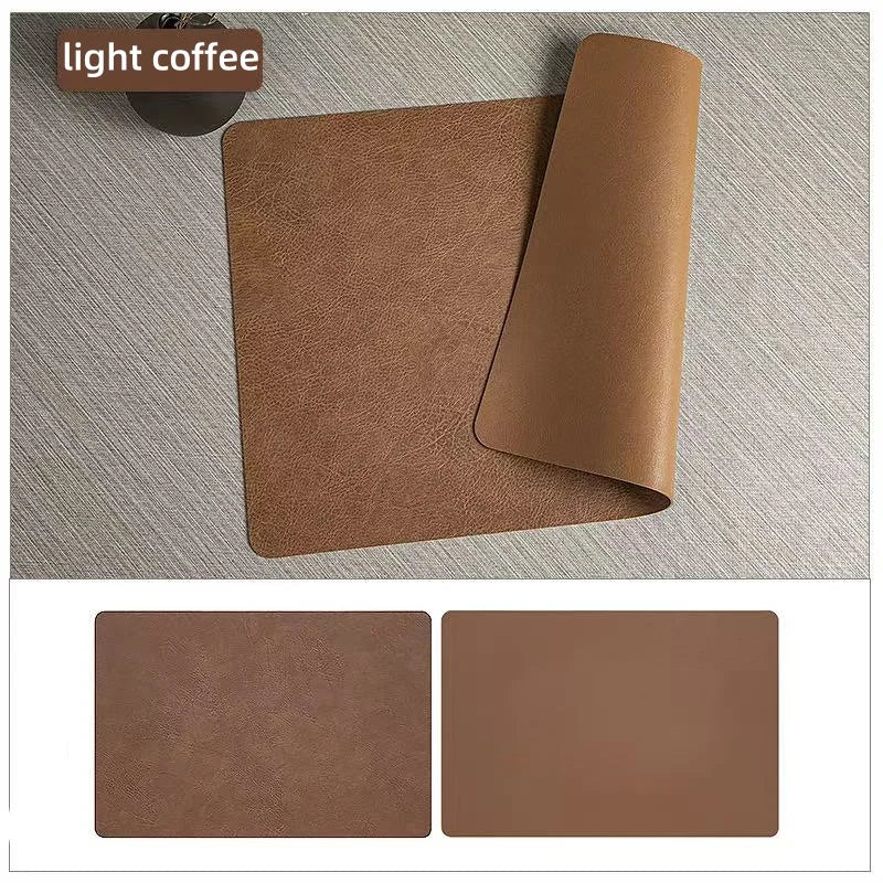 DuoMat Double Sided Faux Leather Placemats Heat Resistant