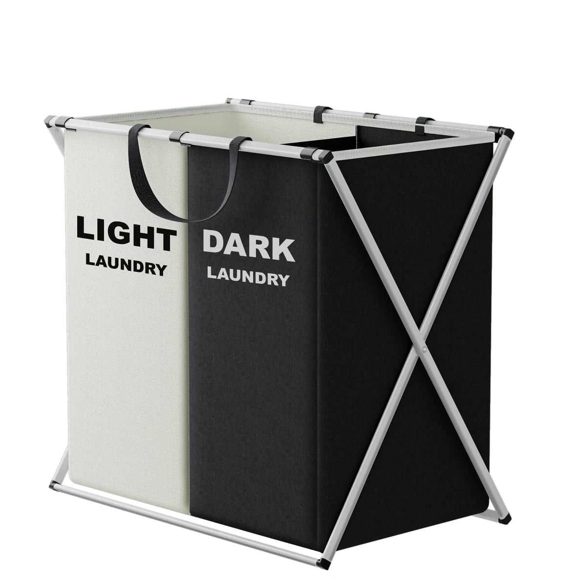 TriSort Multi Section Laundry Hamper Foldable Sorter