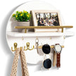 Keswick Round Wooden Key Holder Wall Hooks and Shelf