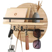 Keswick Round Wooden Key Holder Wall Hooks and Shelf