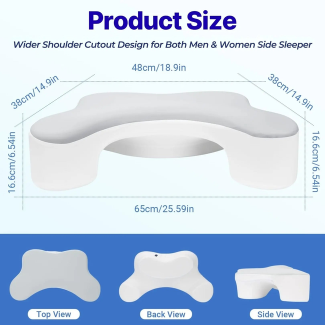 Pateley Side Sleeper Pillow Arm Tunnel High Density Foam
