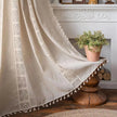 Rosedale Boho Tassel Linen Curtains Set of 2 Semi Blackout