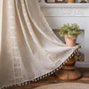 Rosedale Boho Tassel Linen Curtains Set of 2 Semi Blackout