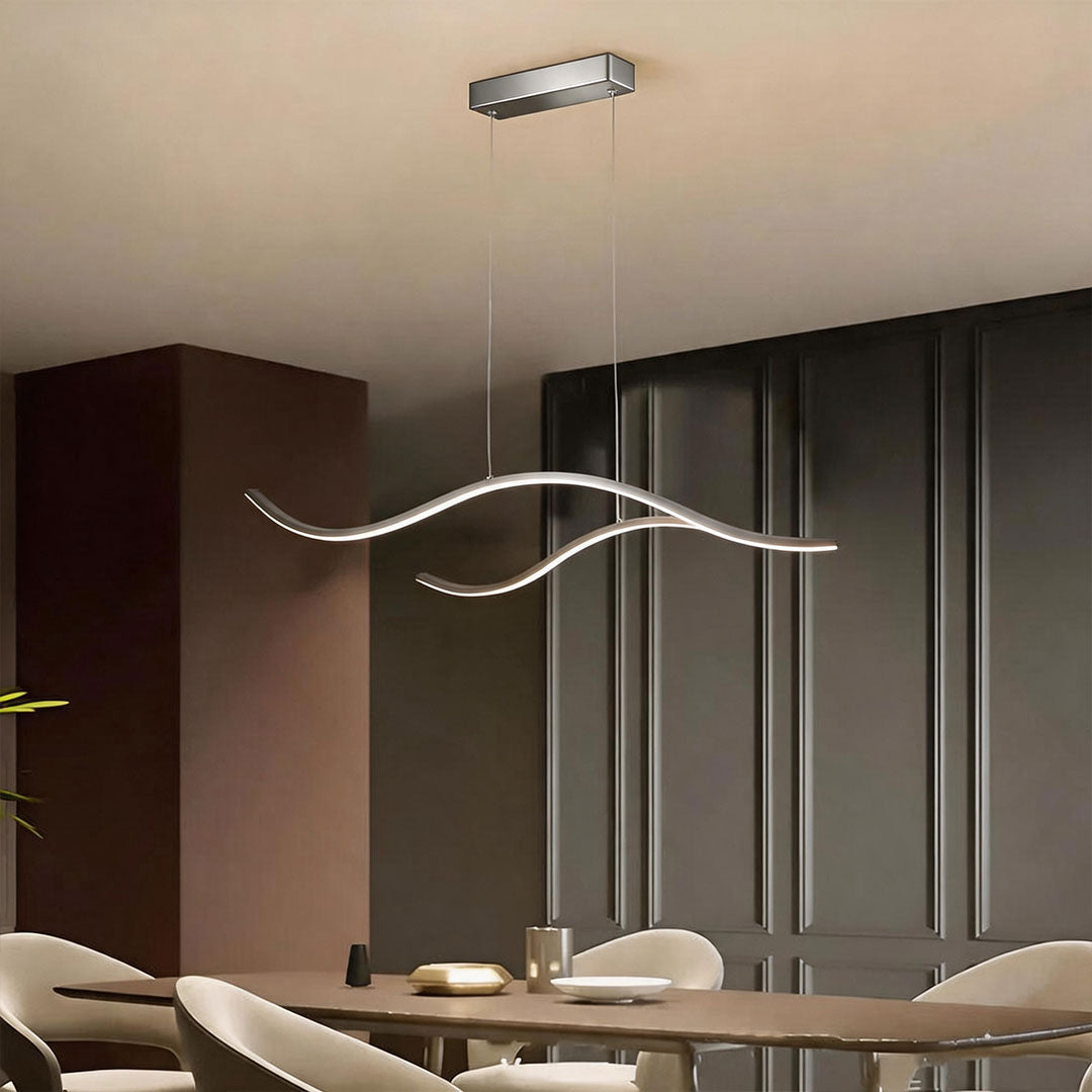 Buxton Wave LED Pendant Light Dimmable Metal Linear
