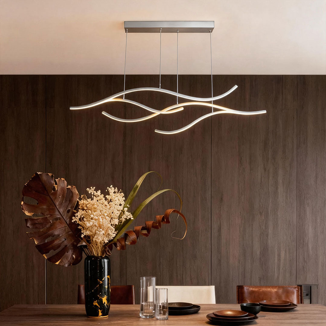 Buxton Wave LED Pendant Light Dimmable Metal Linear