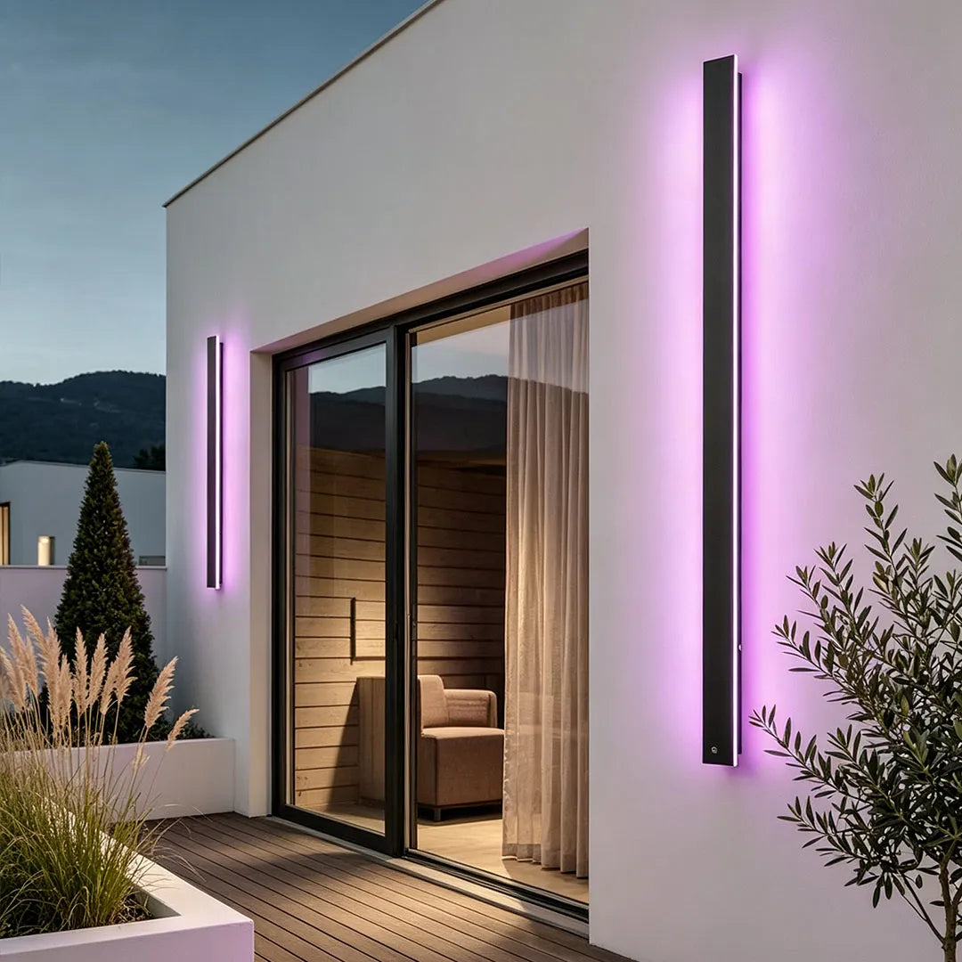 Ludlow Linear Outdoor Wall Light LED Strip IP65 Black