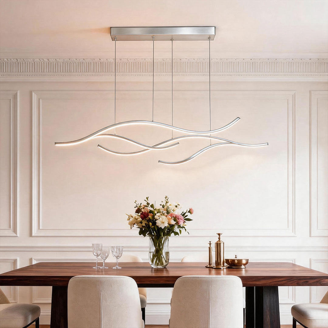 Buxton Wave LED Pendant Light Dimmable Metal Linear