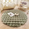 Askham Round Bubble Rug Fluffy Fleece Circle Carpet