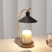 Vanessa Candle Warmer Lamp Pleated Shade Metal and Wood