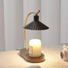 Vanessa Candle Warmer Lamp Pleated Shade Metal and Wood