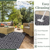 Bampton Reversible Outdoor Rug Black Grey Patio Mat