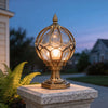 Masham Globe Pillar Light Clear Glass Retro Post Top Lamp