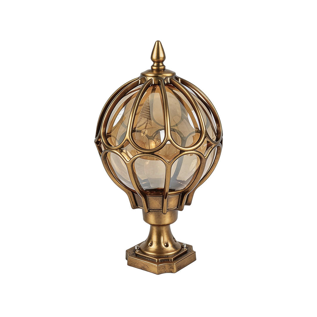 Masham Globe Pillar Light Clear Glass Retro Post Top Lamp
