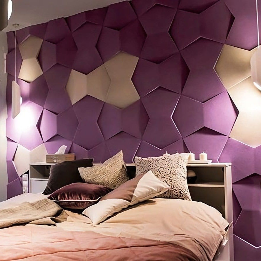 Richmond Bowtie 3D Leather Wall Panel Padded Geometric