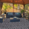 Bampton Reversible Outdoor Rug Black Grey Patio Mat