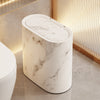 Selby Oval Bin with Lid Marble Effect Bathroom Waste Bin