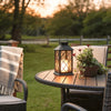 Belford Candlestick Solar Lantern Black Dusk to Dawn