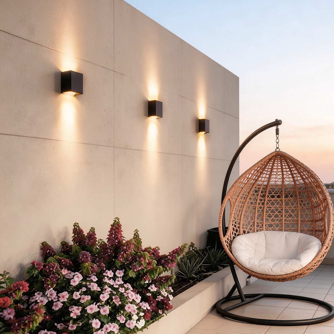 Amberley Up Down Outdoor Wall Light Black LED Sconce