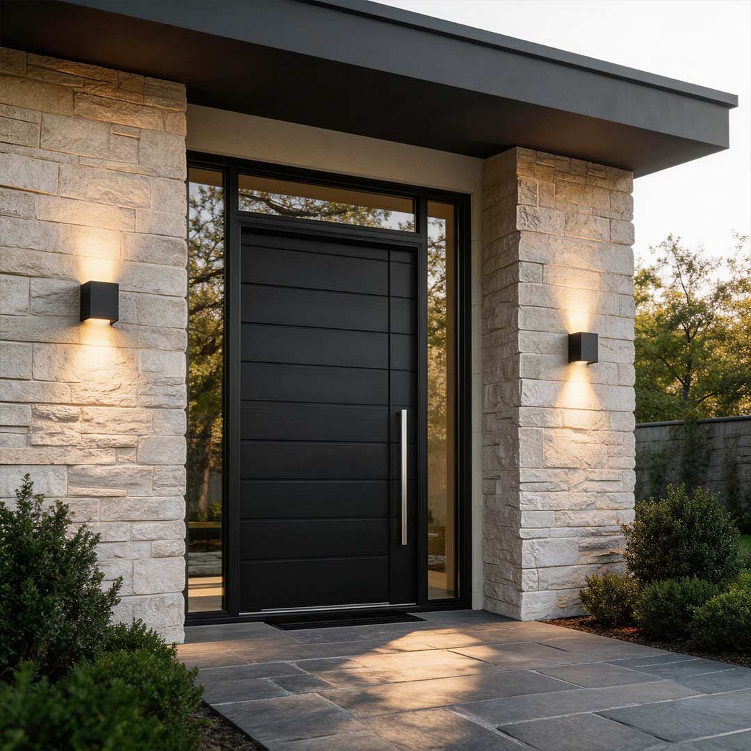 Amberley Up Down Outdoor Wall Light Black LED Sconce
