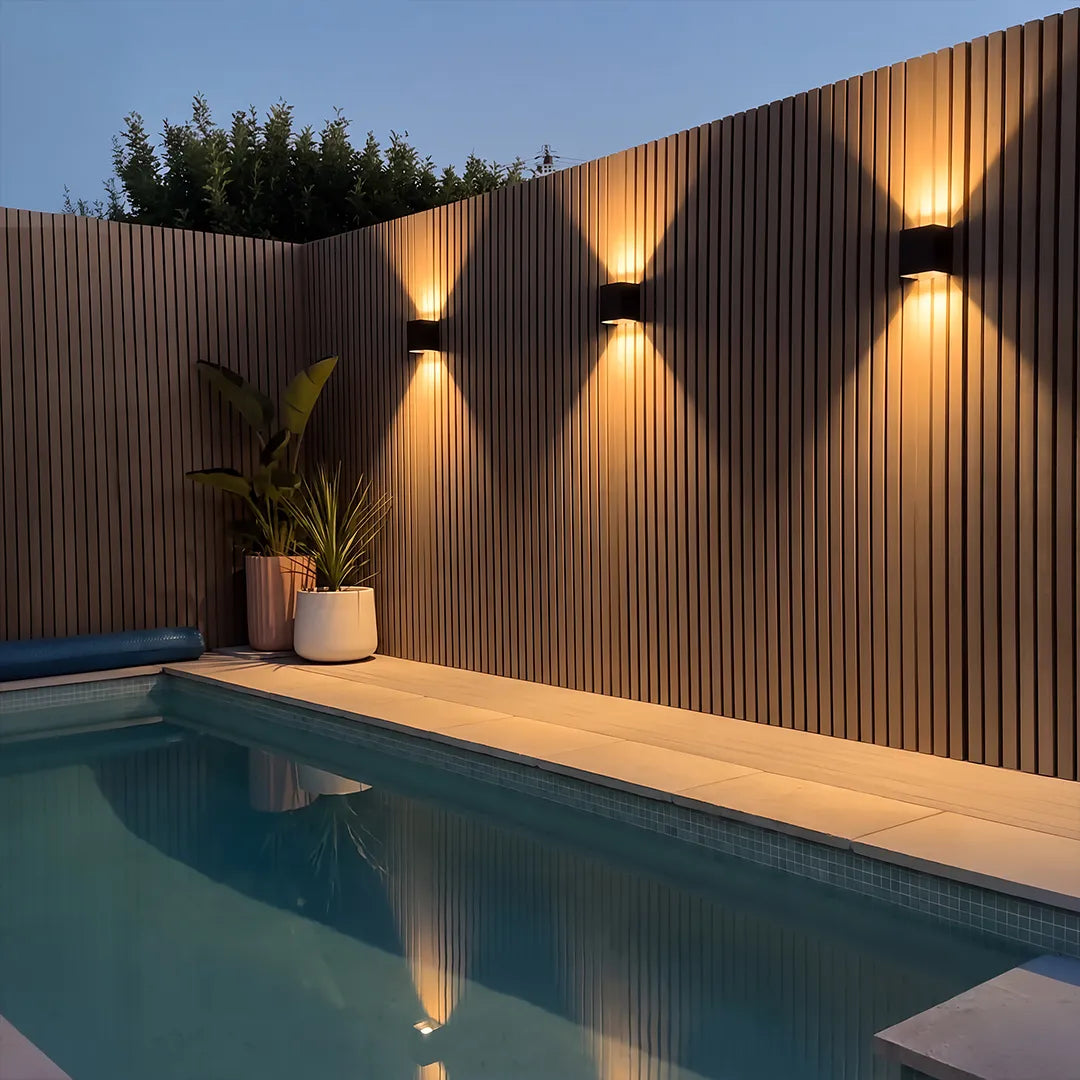Amberley Up Down Outdoor Wall Light Black LED Sconce
