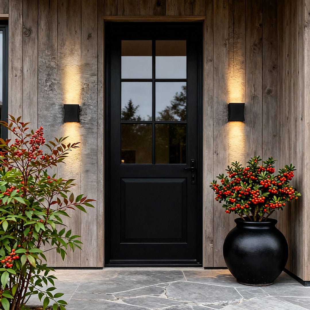 Amberley Up Down Outdoor Wall Light Black LED Sconce