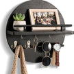 Keswick Round Wooden Key Holder Wall Hooks and Shelf