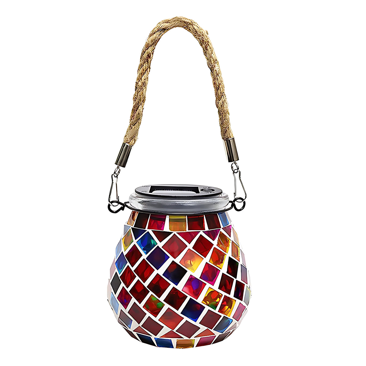 Wooler Mosaic Glass Solar Lights Set of 4 Garden Lanterns