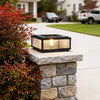 Tetbury Square Pillar Light Ribbed Glass Solar or Mains