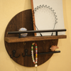 Keswick Round Wooden Key Holder Wall Hooks and Shelf