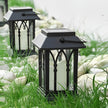 Belford Candlestick Solar Lantern Black Dusk to Dawn