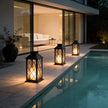 Belford Candlestick Solar Lantern Black Dusk to Dawn