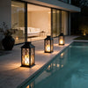 Belford Candlestick Solar Lantern Black Dusk to Dawn