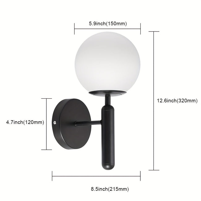 Horton Glass Globe Wall Sconce Polished Metal Semi Flush