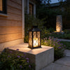 Belford Candlestick Solar Lantern Black Dusk to Dawn
