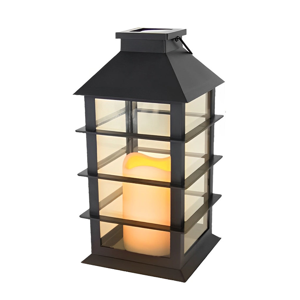Belford Candlestick Solar Lantern Black Dusk to Dawn