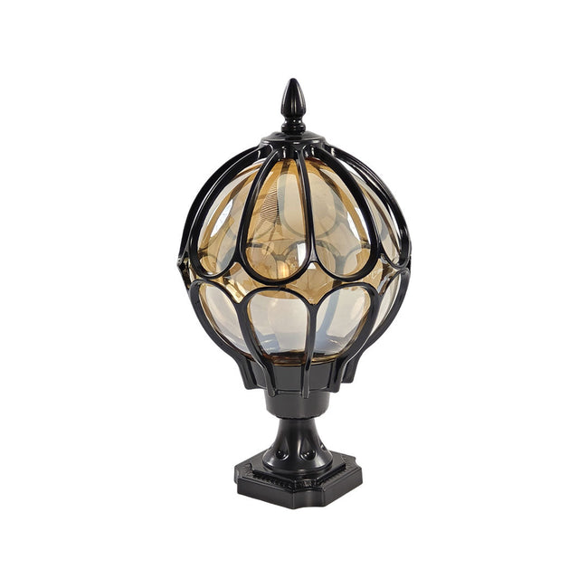 Masham Globe Pillar Light Clear Glass Retro Post Top Lamp